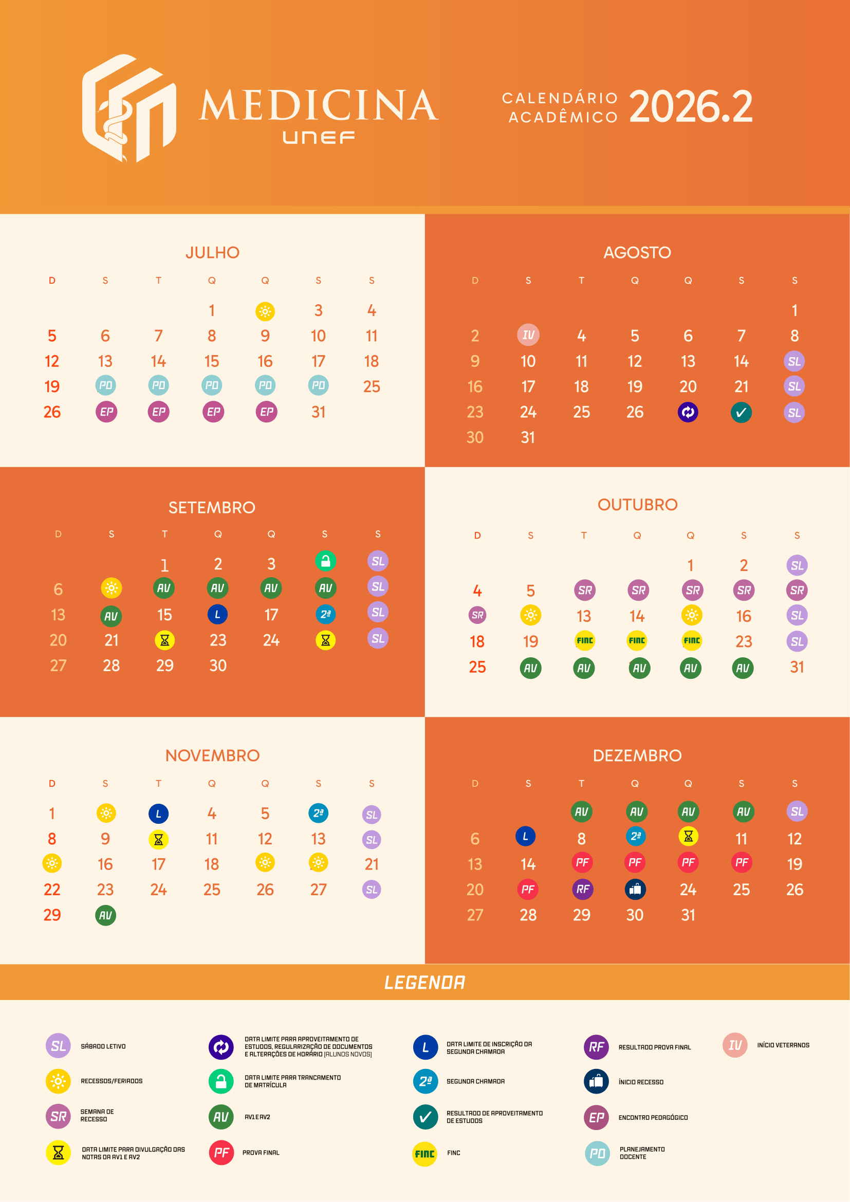 Calendário Acadêmico 2026.1 - Medicina